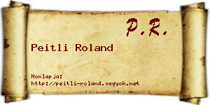 Peitli Roland névjegykártya